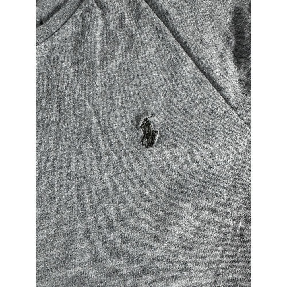 Polo Ralph Lauren Shirt Mens Large Gray V-Neck Pony Logo Short Sleeve Cotton Tee - Picture 2 of 8